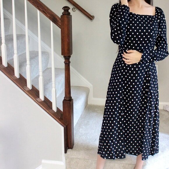 Polka Dot Midi Parisian Dress - Picture 7 of 9